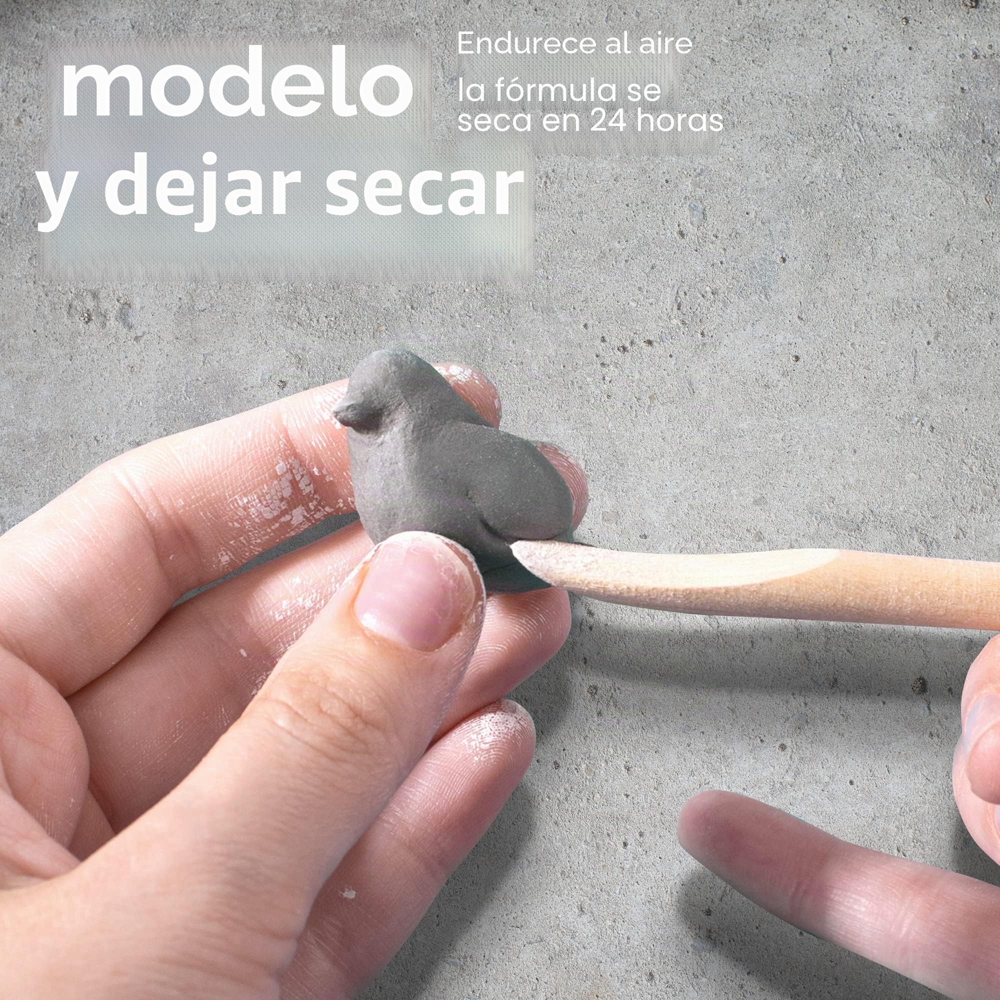 DAS Stone Pasta de modelar 1 kg efecto piedra Gris