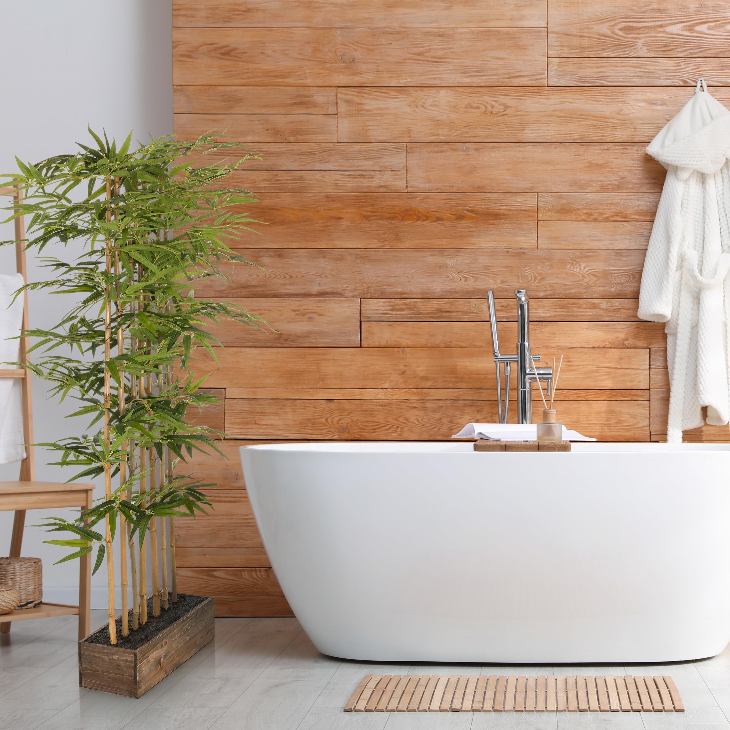 hjh OFFICE Planta Artificial Bamboo I Planta Artificial Decorativa 150cm, fácil de cuidar arbusto de bambú, Pantalla de privacidad árbol Artificial Verde, 871052