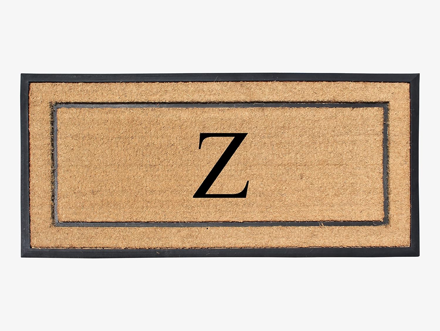A1 HOME COLLECTIONS A1HC Natural Coir & Rubber Large Monogrammed Doormat, Thick Durable Entry Mats for Entrance Heavy Duty, Thin Profile, Long Lasting Front Door Mat - 24"x48"