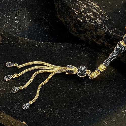 Miniatura 3 de Borla de plata de ley 925 ojo de tigre islámico 33 cuentas de oración Tasbeeh Misbaha