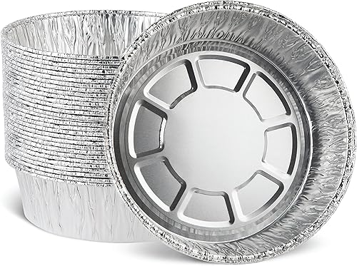 Miniatura 9 de PLASTICPRO - Sartenes desechables de aluminio para pastel de 6 pulgadas con papel de aluminio, aptas para congelador y horno - Para hornear,