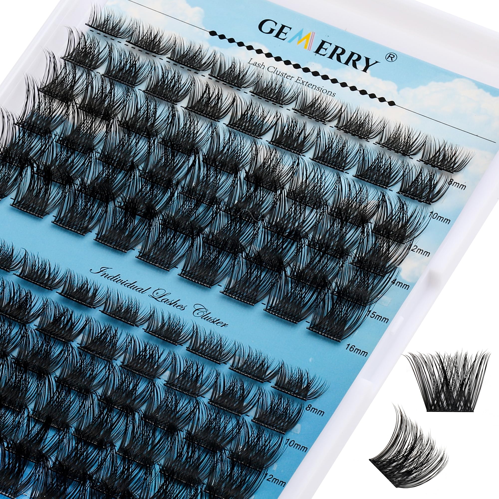 Kit De Extensión De Pestañas Postizas Individuales DIY con 240 PCS 8-16mm Pestañas Pelo a Pelo y Pegamento Pinzas Gemerry (30+40D) — view 18