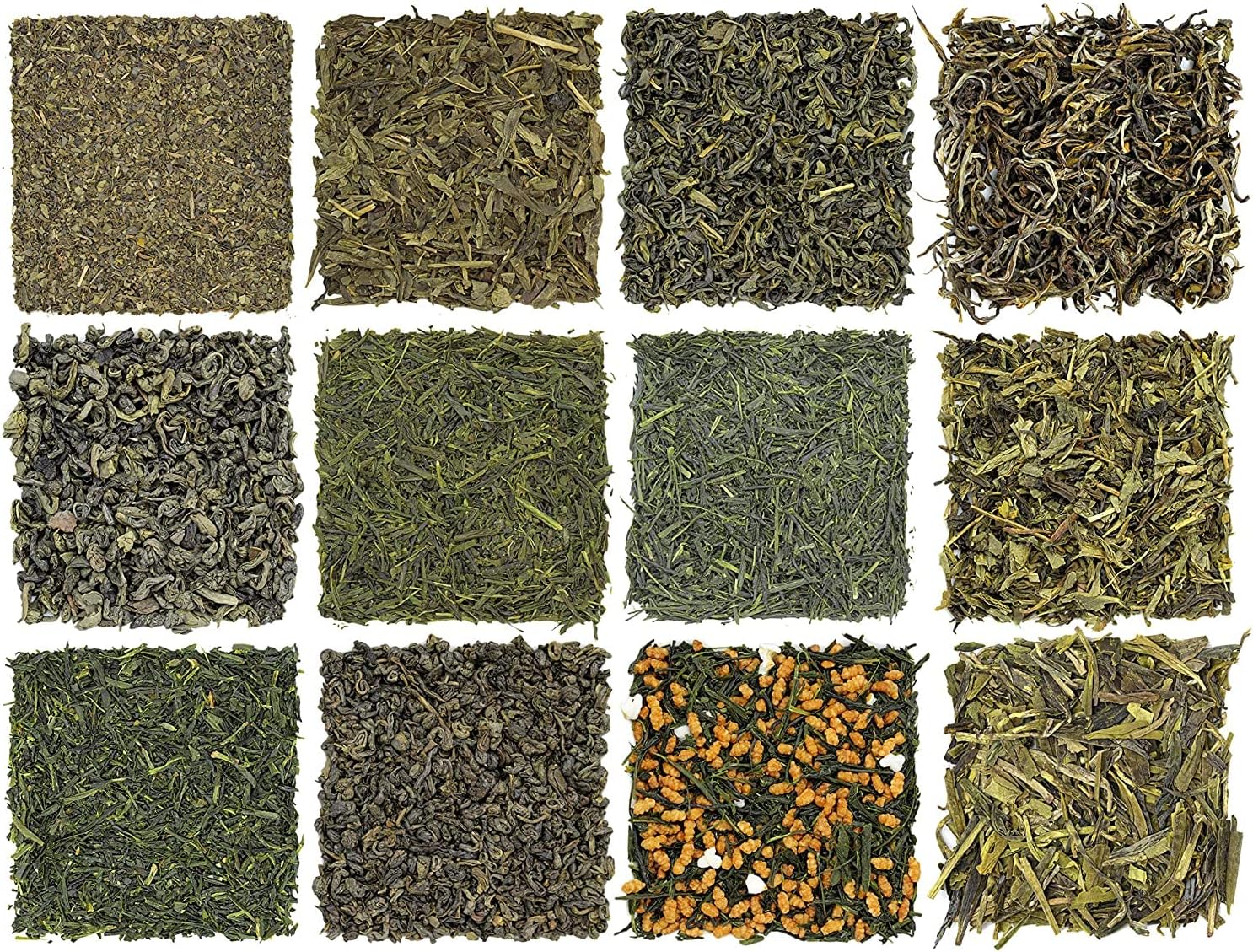 Solstice Loose Leaf Green Tea Loose Leaf Green Tea Sampler (12-Tea Variety Set) - Gunpowder Green Tea, Dragonwell, Genmaicha, Sencha, Young Hyson & More. 12 Exotic Teas from Japan & China, Approx. 180+ Cupsmpler (12-Tea Variety Set) - Gunpowder Green Tea, Dragonwell, Genmaicha, Sencha, Young Hyson & More. 12 Exotic Teas from Japan & China, Approx. 180+ Cups