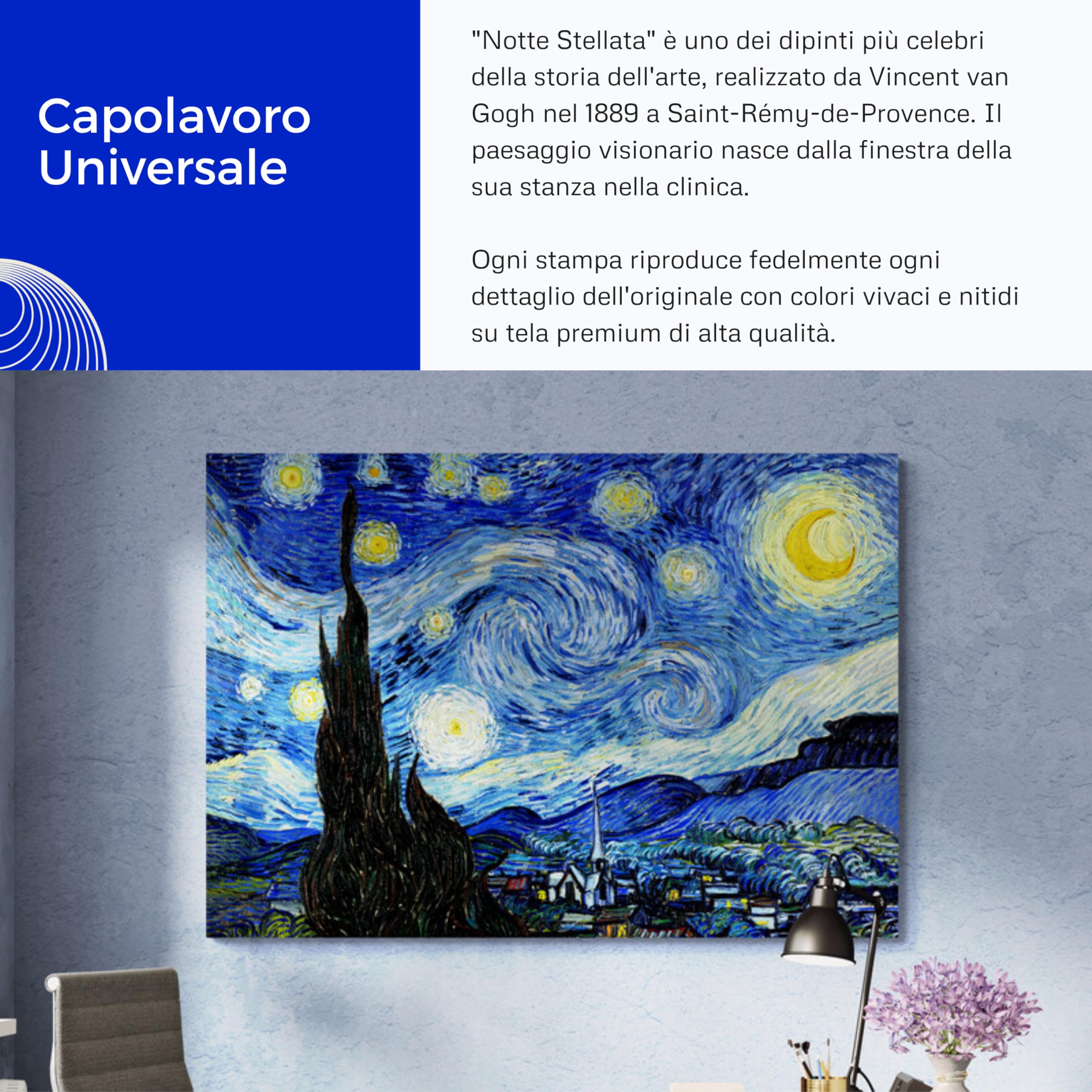 Quadro su Tela Van Gogh - Stampa d'Autore Fine Art Alta Risoluzione - Decorazione Parete Moderna Casa e Ufficio