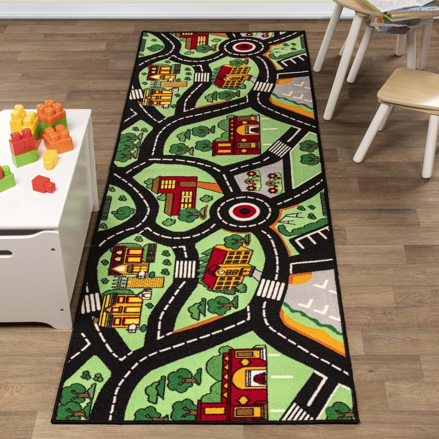 SUPERIOR City-Cruise-Nylon-Parent Area Rug, 2ft 7in x 8ft, Green Multicolor