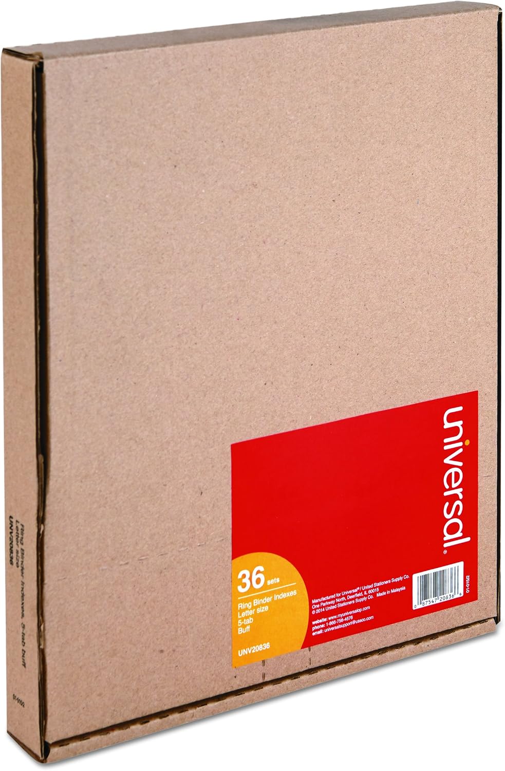 Universal 20836 Economy Tab Dividers, 5-Tab, Letter, Buff (Box of 36 Sets)