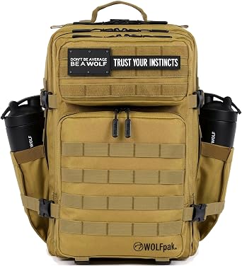 WOLFpak 45L Athletic Gym Backpack - Durable 1000D Waterproof Oxford Material with MOLLE Webbing, Laptop Pocket