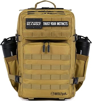 WOLFpak 45L X-Large Tactical Backpack 1000D Assault Pack (Khaki)