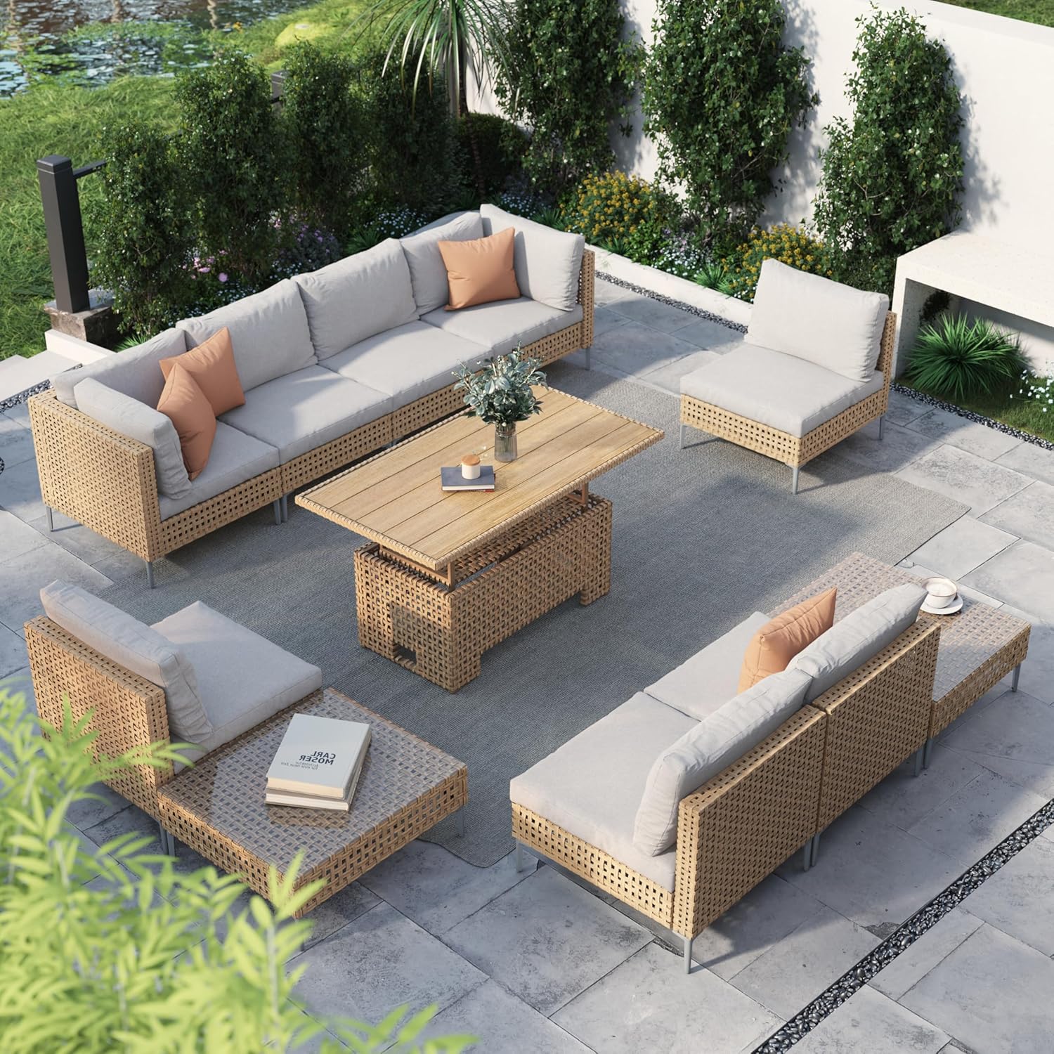 Grand patio 11-Piece Wicker Patio Furniture Set with Burkina Faso