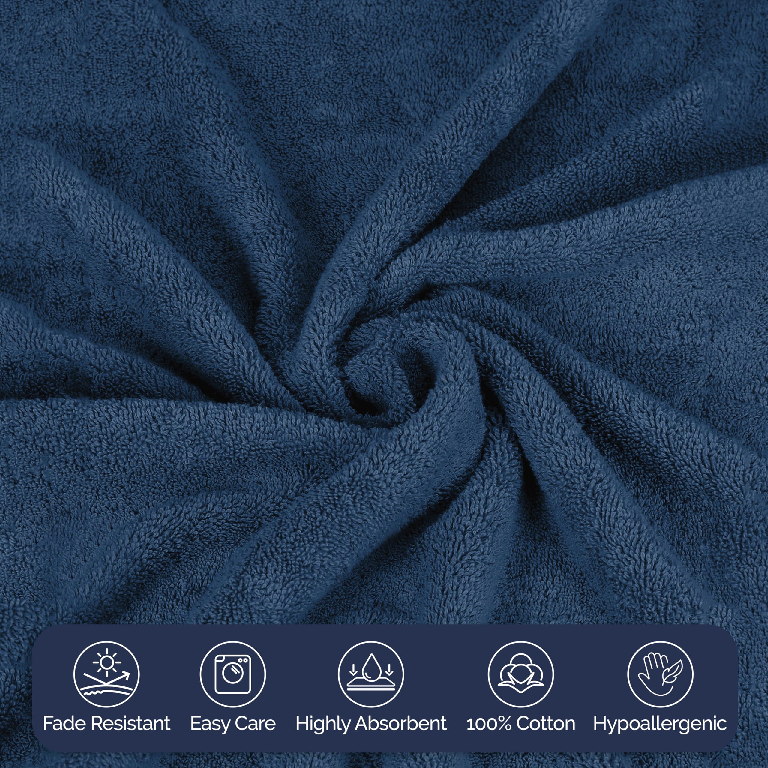 Elegant Comfort Juego de 2 Toallas de baño de algodón Turco, 27 x 54 Pulgadas, lujosas Toallas de baño de 100% algodón Turco de Calidad de Hotel, Altamente absorbentes, Toallas de