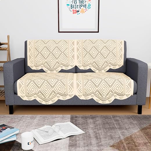 Kuber Industries (Set of 4) Stylish &amp; Durable Cotton Sofa Covers 2 Seater | Washable Sofa Protector/Mat &amp; Slipcover for Ha
