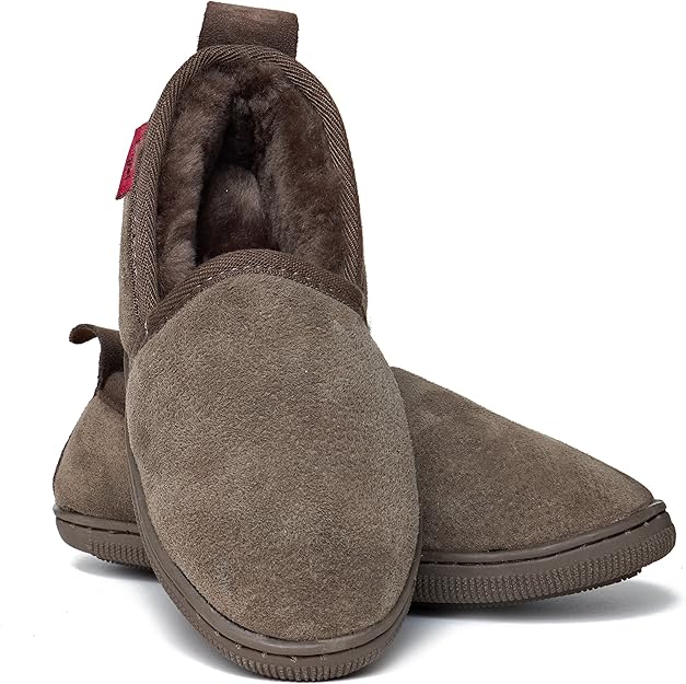 Reissner Lamfelle | Engel Pantoffels Java | Fluwelen leer | Binnenvoering echt merino lamsvel uit Australië | knuffelzachte slippers, beige, 45 EU