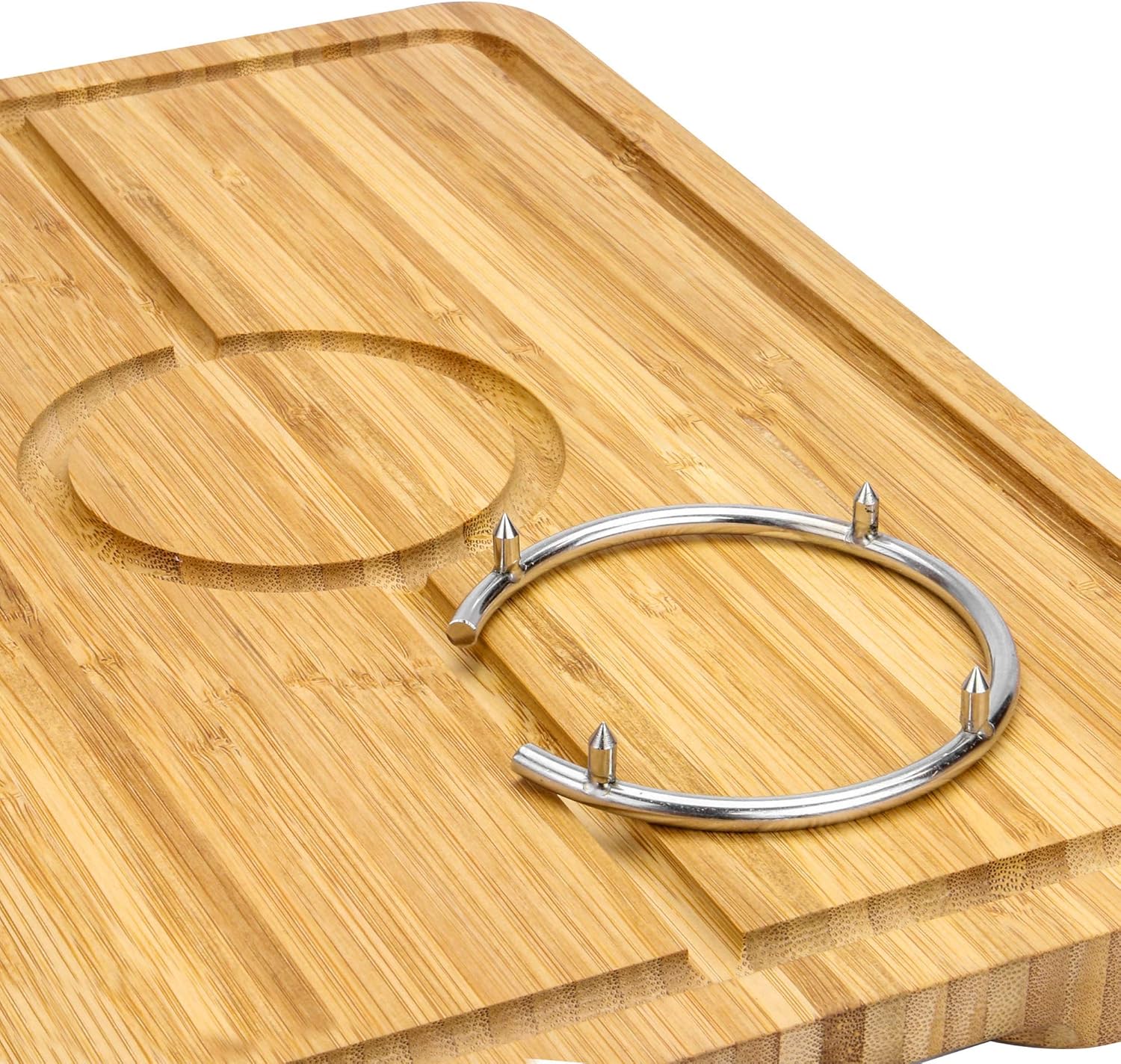 Spiked Bamboo Carving Board Wooden Chopping Board Meat Carving Tray