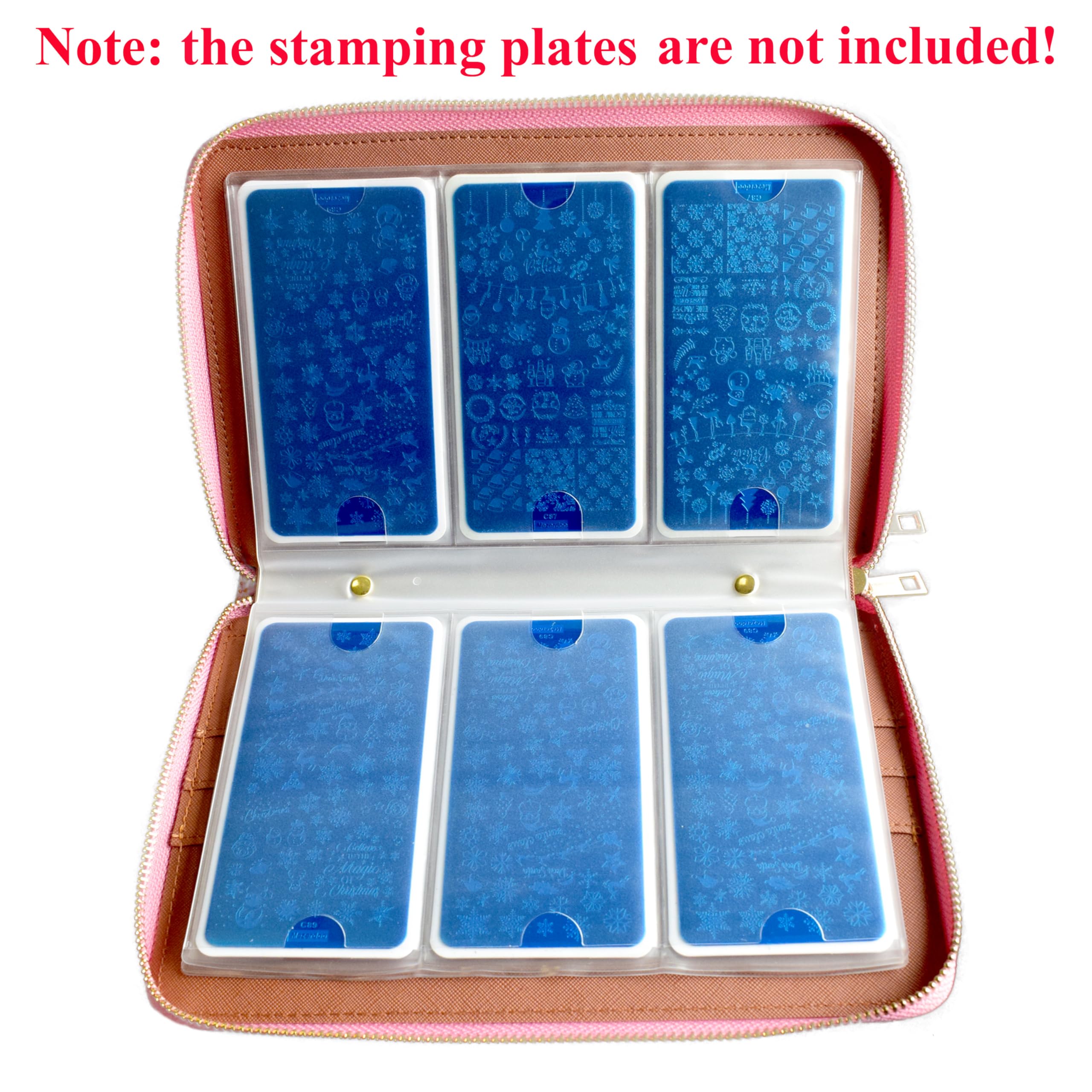 Nagelstempel Schablonen Lagerbeutel Nail Stamping Plate Bag Organizer Holder FüR Nagelschablone Kartenhalter FüR Stamping Schablone Aufbewahrungstasche Holografische Nagelstempelplatten Halter Etui Kosmetik