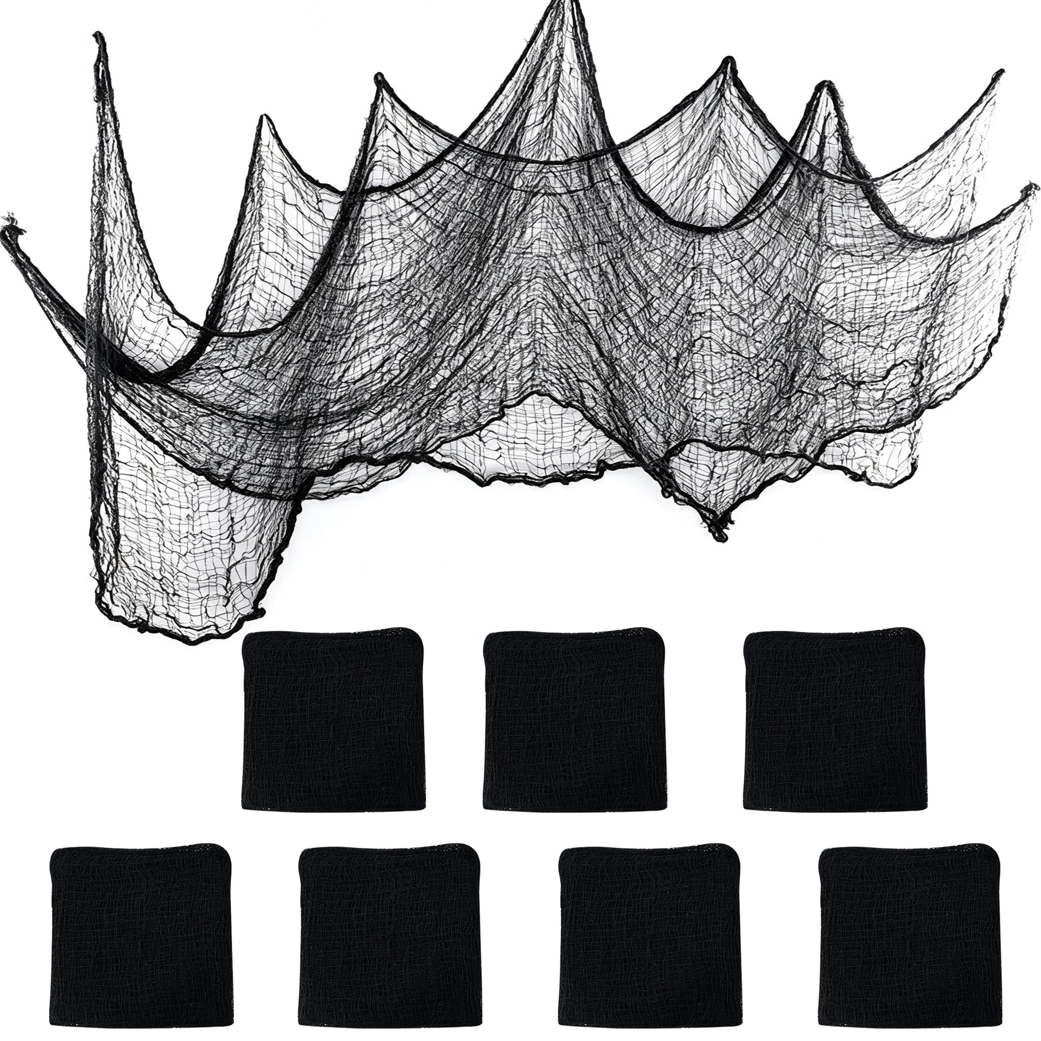 LCOLYDM Halloween Creepy Cloth, Black Spooky Gauze Decorations, 7 Pack