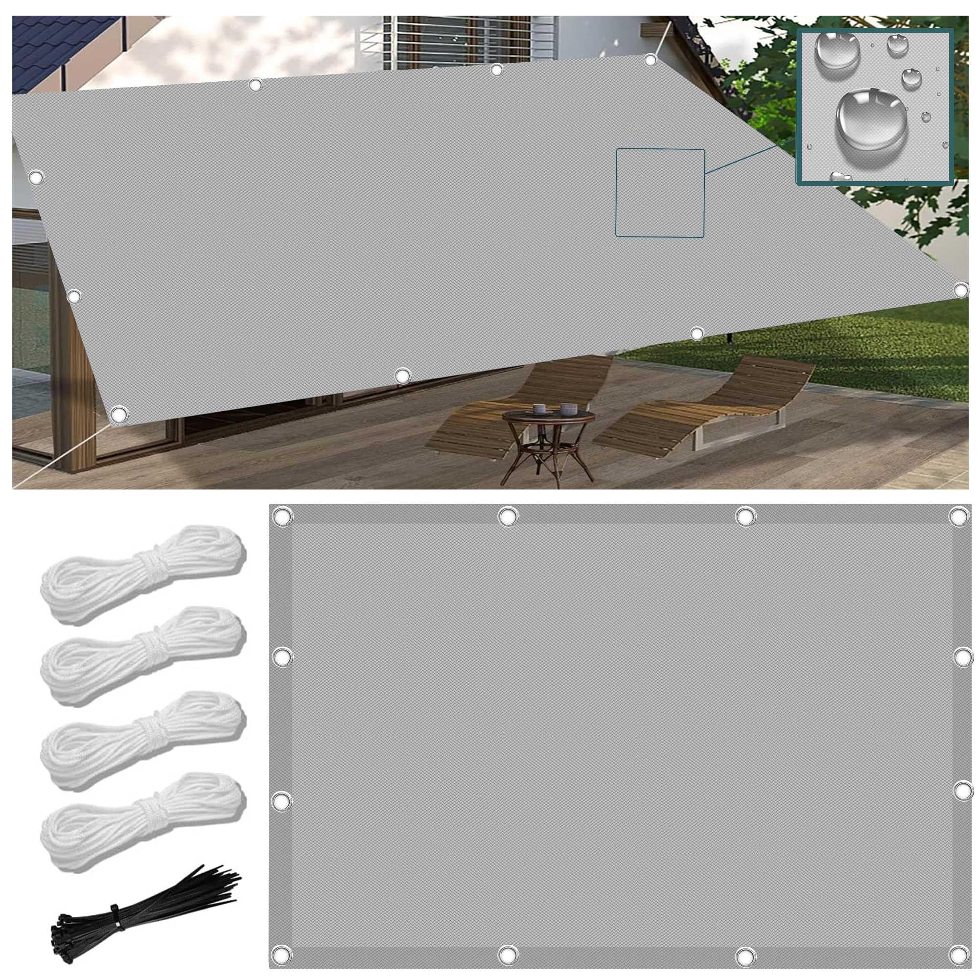 Voiles Ombrages Imperméable Rectangulaire 2.5x4M Bâche dombrages,Voiles Solaire,Pare-Soleil Jardin Balcon 100% Toiles Ombrages UV Protection pour Patio Terrasse Extérieur avec Oeillets et Cordons - 1