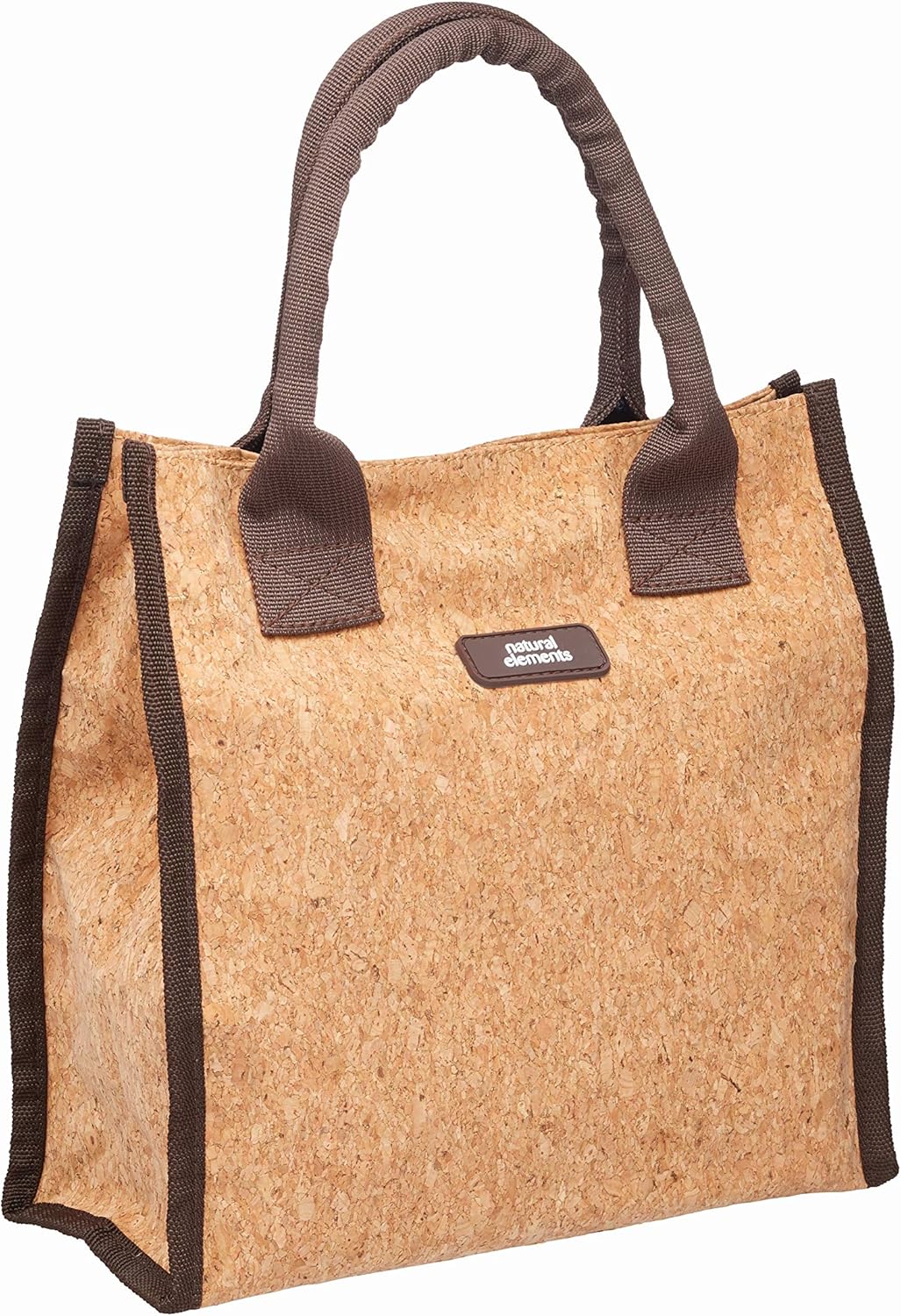 Natural Elements KitchenCraft Cork Lunch Bag with Food Safe Lining, Sustainable Cork Fibres, Brown, 24 x 8.5 cm