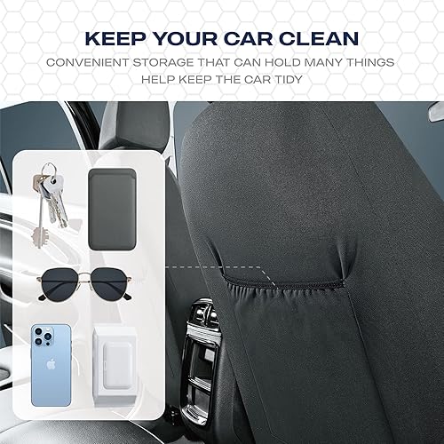 Miniatura 7 de Skechers Fundas de asiento refrigeradas por aire para hombre, fundas de asiento de automóvil de espuma viscoelástica, compatibles con bolsas de