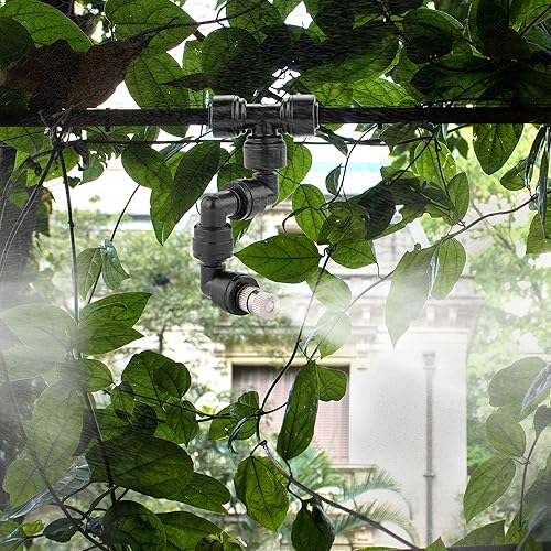 Miniatura 4 de Sistema de enfriamiento de niebla ajustable de 360, boquillas de rociadores de agua, boquillas de rociado de acero inoxidable para mascotas,