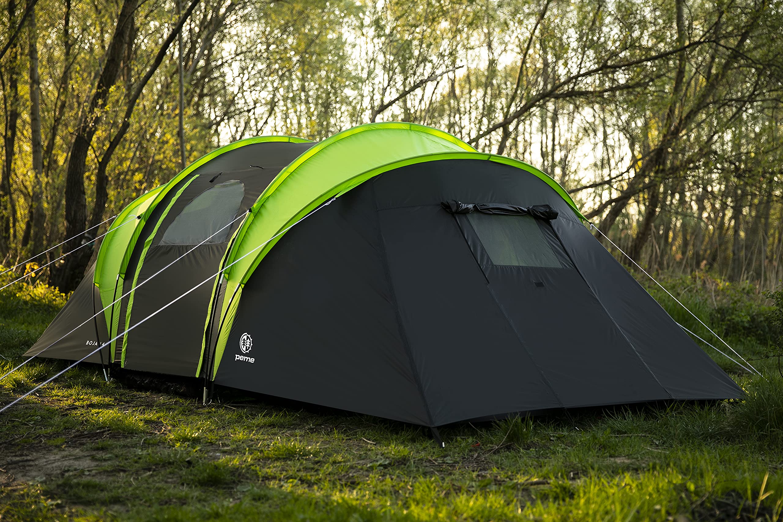peme Tenda a Tunnel Bojan 4, Tenda da Campeggio per 4 Persone, 4000mm Impermeabile, Tenda Familiare, Trekking, Campeggio e Escursionismo, Tenda da Festival con Veranda e Tettoia, 3 Ingressi