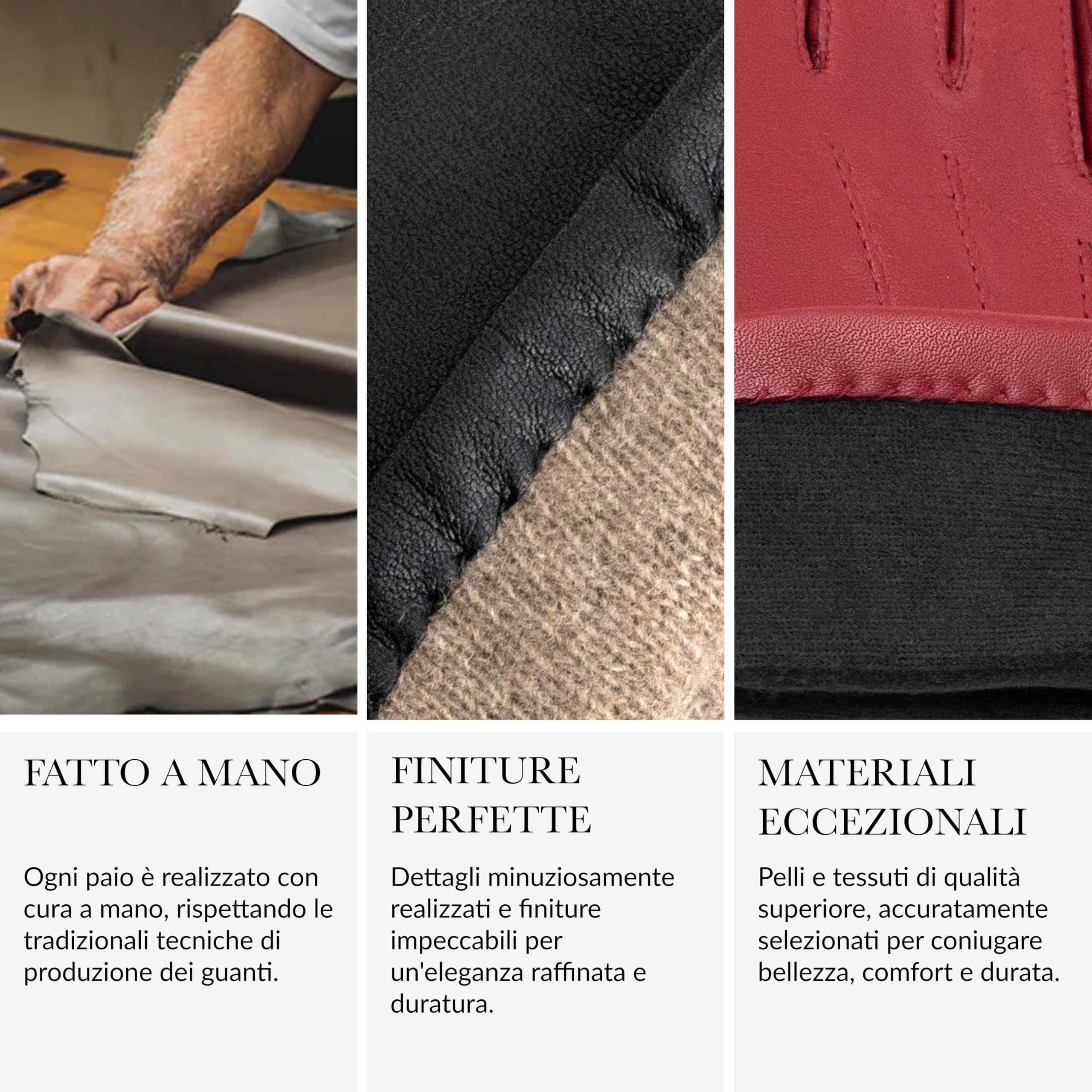 GLOVE STORY – Guanti da uomo in pelle di agnello, fodera calda 100% poliestere, stile elegante, morbidi e confortevoli, perfetti per l’inverno, lavorazione artigianale, blu profondo