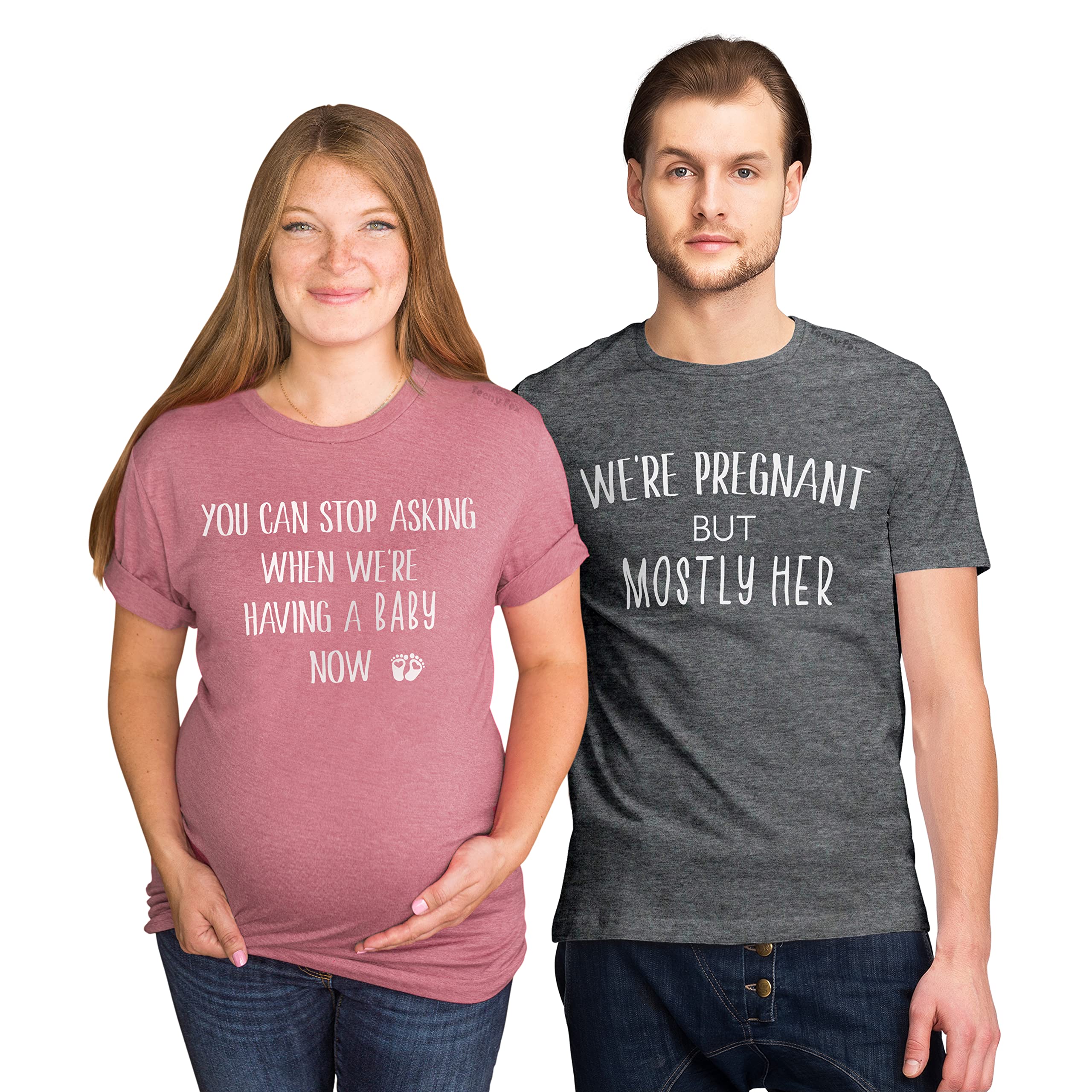 Teeny Fox Divertida Camiseta de Anuncio de Embarazo para mamá, papá, mamá, Maternidad, Dicho, Pareja, Embarazada, Camisas a Juego