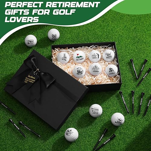 Miniatura 6 de Pelotas de golf de jubilación con camisetas y caja de regalo, regalos divertidos de jubilación para papá, compañeros de trabajo, golfistas y esposo