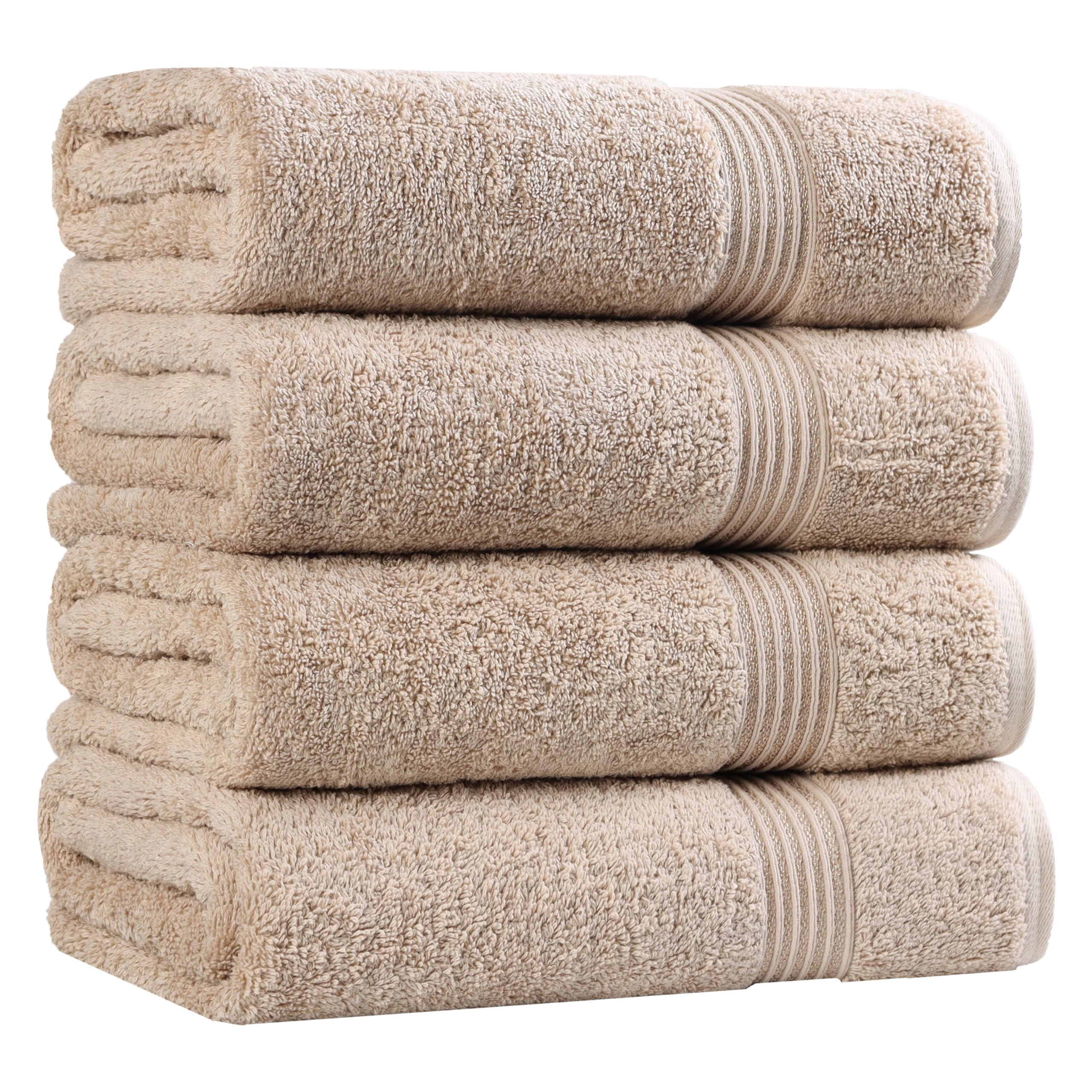 Superior Egyptian Cotton 4-Piece Bath Towel Set for Shower, Bath, Spa, Resort, Hotel, Soft Body Towels, Airbnb Essentials, Apartment, Dorm, Quick Dry,