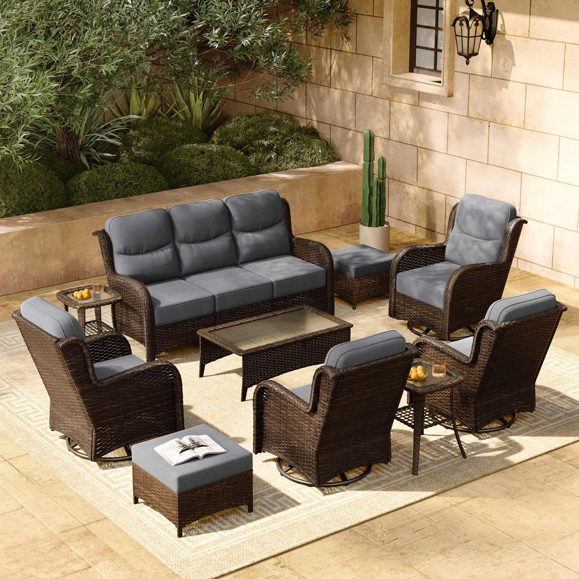HILLGA 10-Piece Luxury Patio Furniture Set