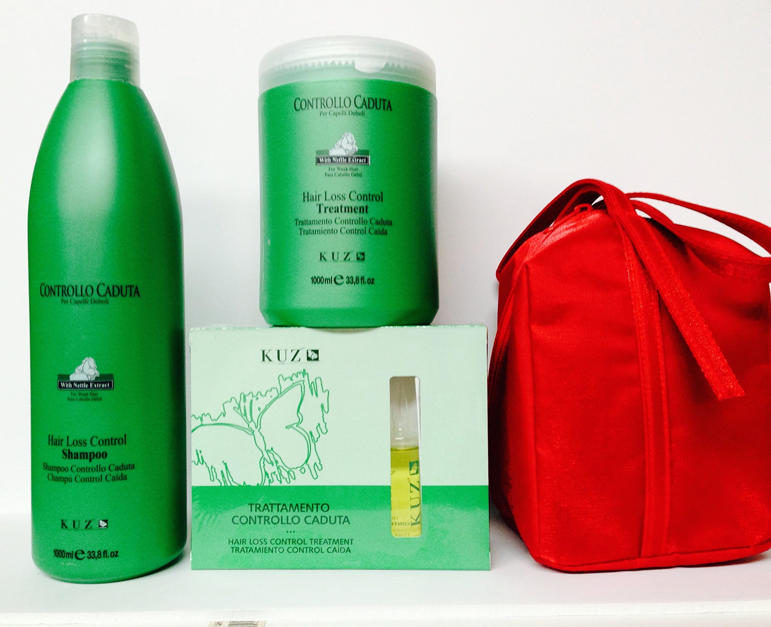 KUZ Hair Loss Control Shampoo, Treatment 1000ml Drop 12 Applications (Free Lipstick/Roll-on Body Oil)