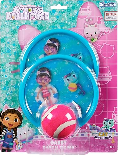 Miniatura 6 de SwimWays Juego de captura de casa de muñecas de Gabby's Dollhouse, accesorios de piscina y juguetes al aire libre para niños, suministros de fiesta