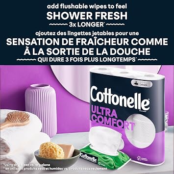 Cottonelle UltraComfort Toilet Tissue, 3 x 3-7/8, White, 268 Sheets Per Roll, Pack Of 12 Rolls
