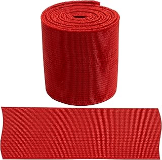 AERZETIX - C67416 - Elástico plano tejido 1 metro - anchura 50mm - color rojo - en poliéster y látex - confección mercería costura ropa tela cinturón pantalones falda