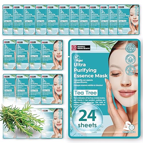 Miniatura 8 de Original Derma Beauty - Mascarillas faciales de colágeno, paquete de 24 unidades, máscara facial de carbón purificador profundo, para el cuidado de