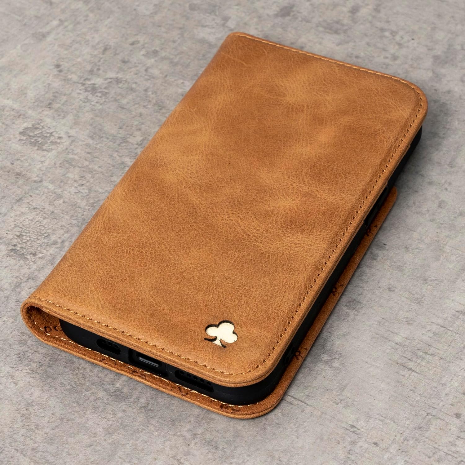 Porter Riley - Leather Case for iPhone 12 / iPhone 12 Pro (6.1"). Premium Genuine Leather Stand/Cover/Wallet/Flip Case (Tan) - Image 7