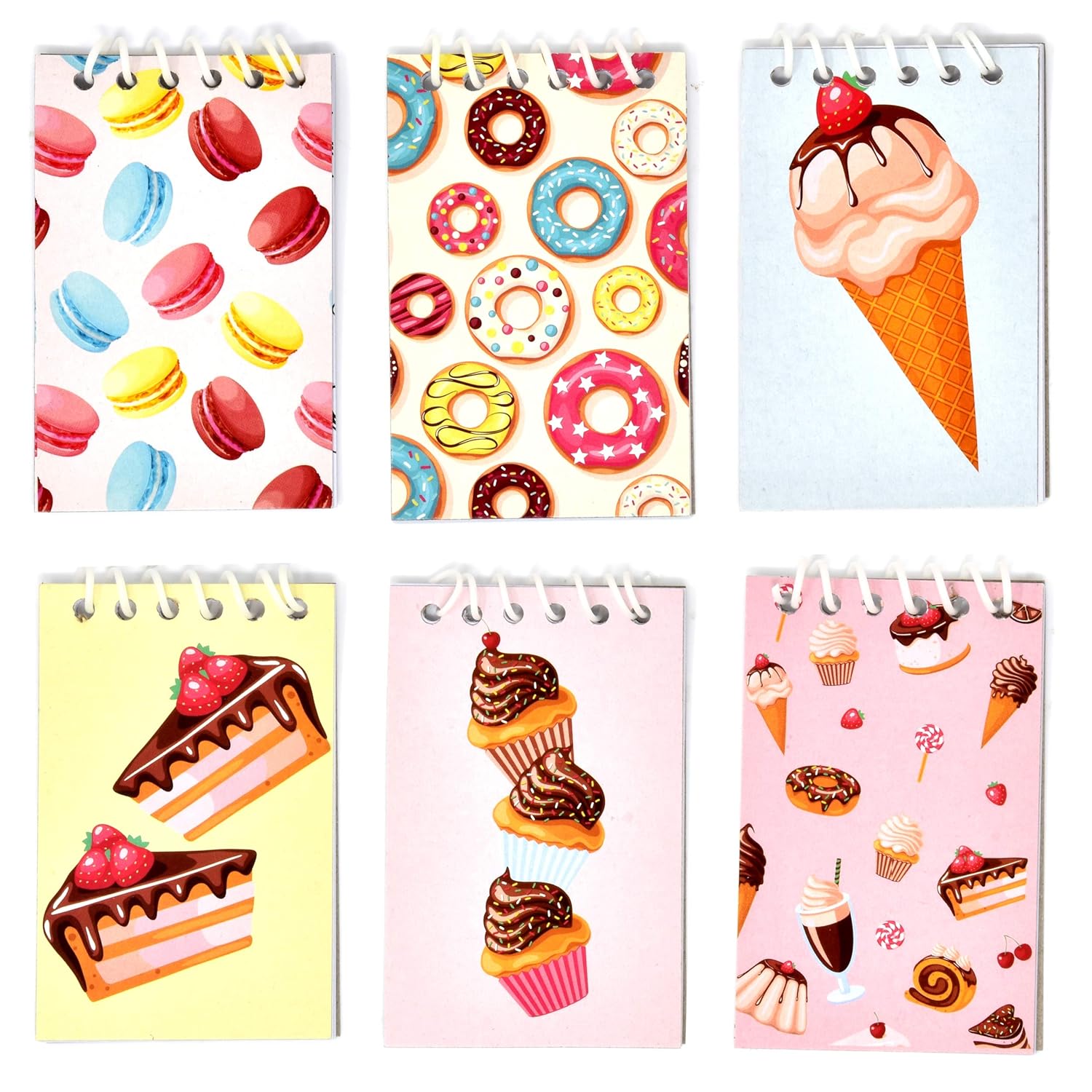 Gift Boutique 48 Dessert Theme Mini Notepads Donut Ice Cream Cupcake Spiral Notebooks for Kids School Supplies Birthday Party Favors Classroom Rewards - Image 2