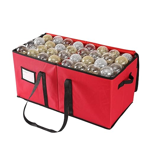 Christmas Ornament Storage with Dual Zipper