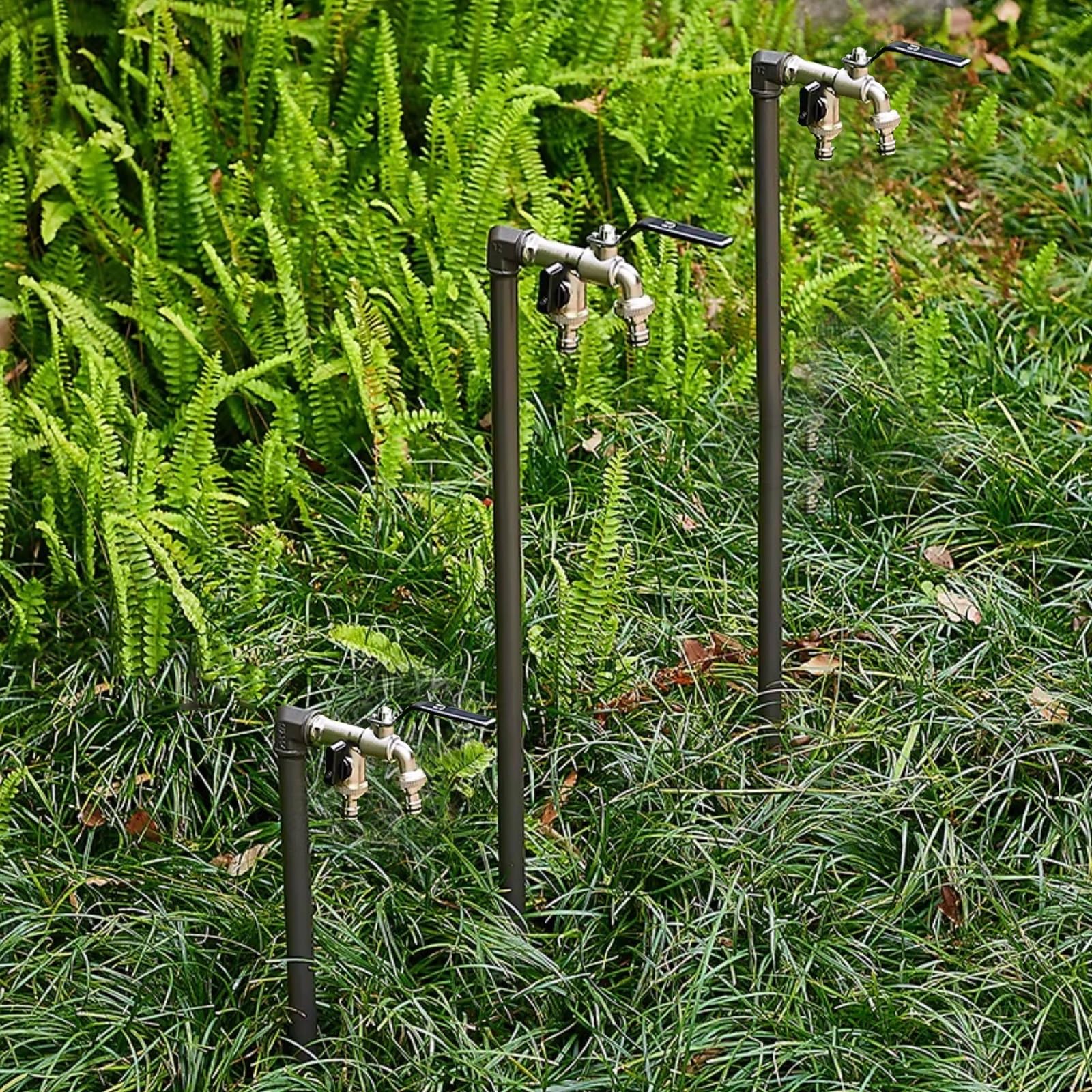 Słup wody ze stali nierdzewnej, do użytku na zewnątrz, pionowy dozownik wody, do ogrodu, do willi, na podwórko, łatwa instalacja (40 cm)