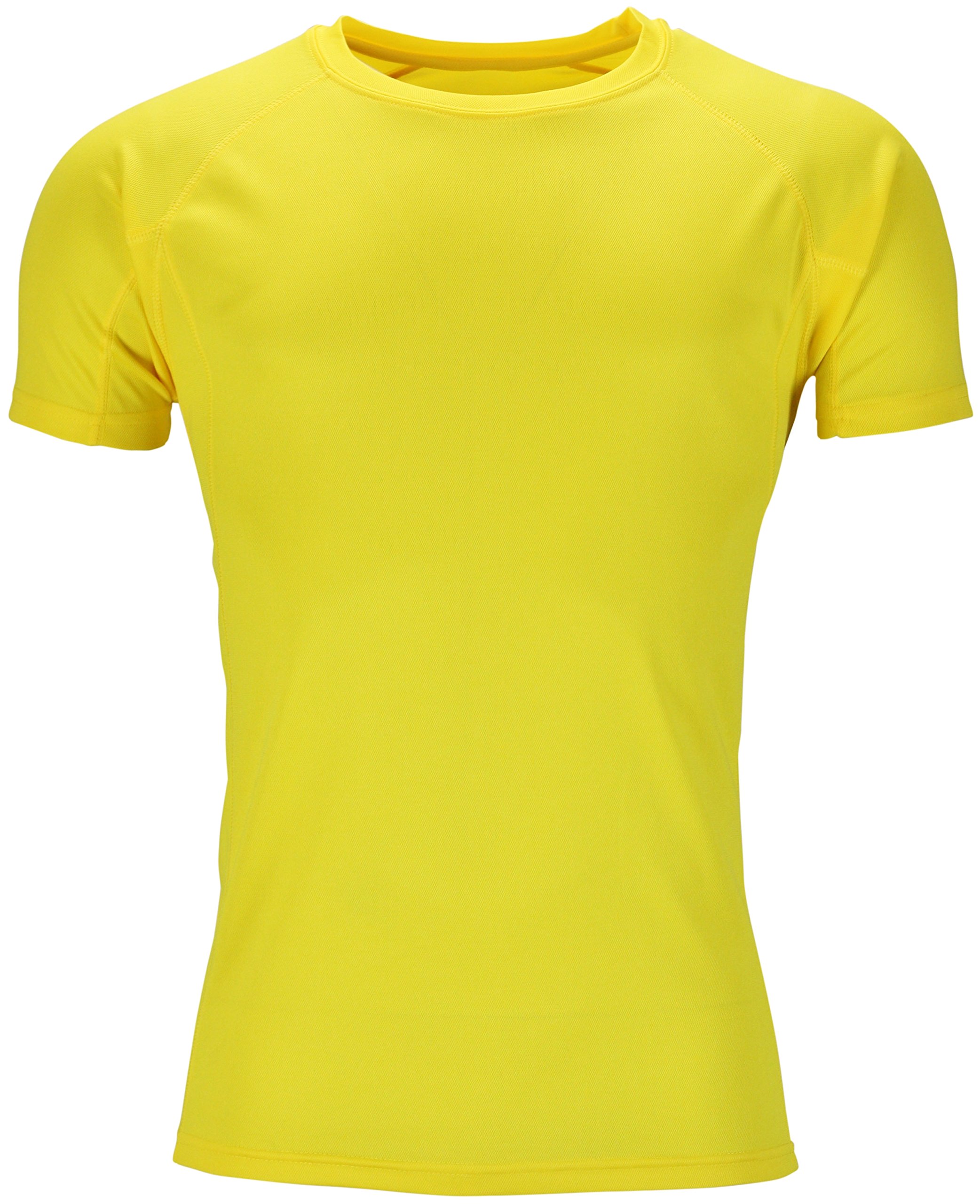 Urban Heritage Mens Short Sleeve Breathable Sports T Shirt (M, Yellow)