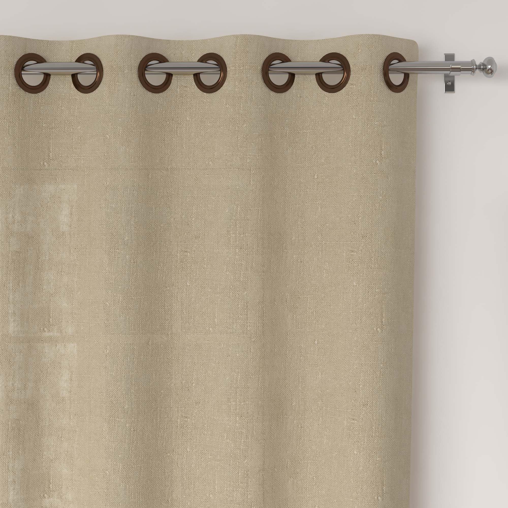 Soleil d'ocre, Lino Natura Cotton Linen Eyelet Voile 135 x 250 cm