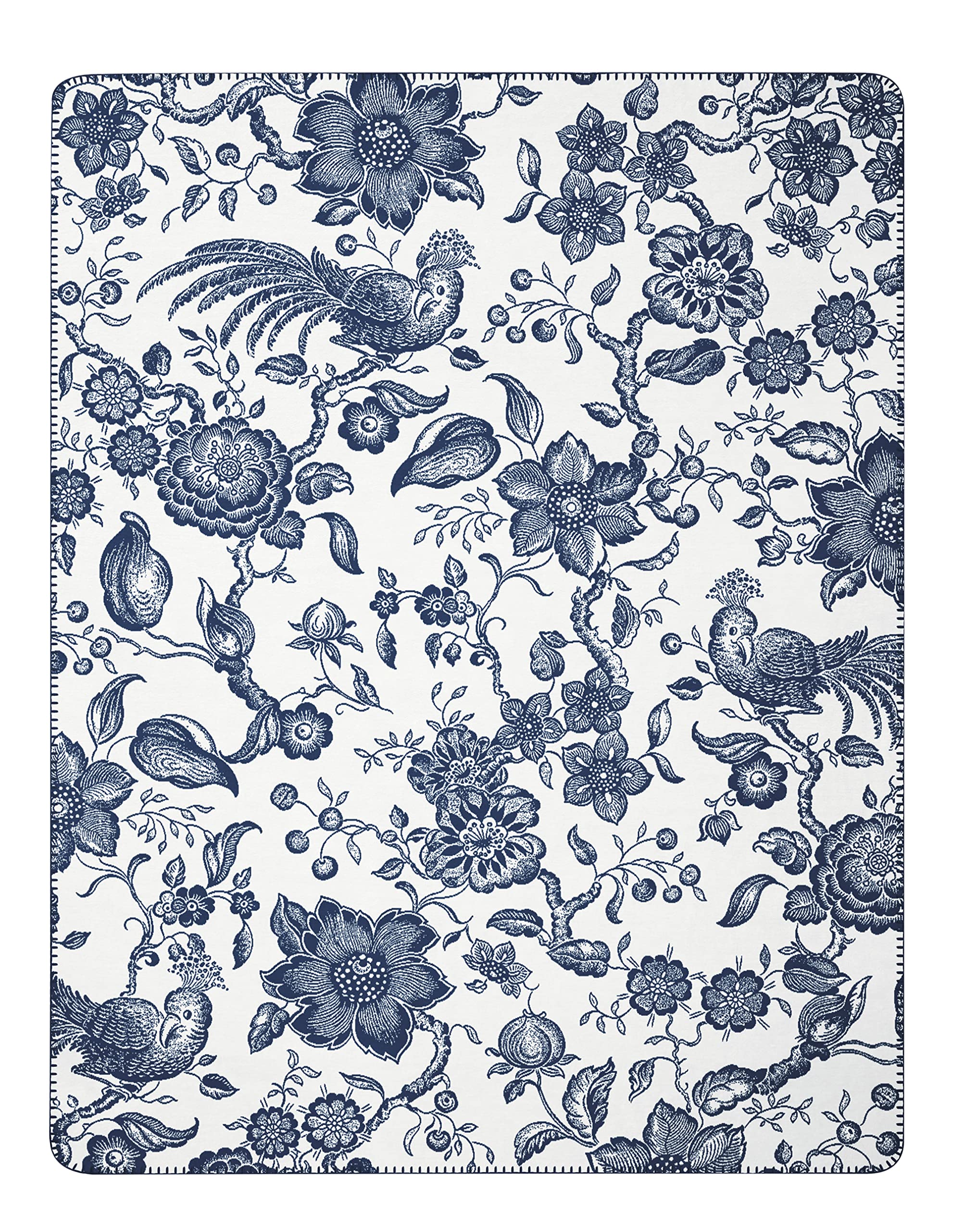 Villeroy & Boch® Wohndecke Paradiso Navy-Peony, Sofa-Decke in 150x200 cm