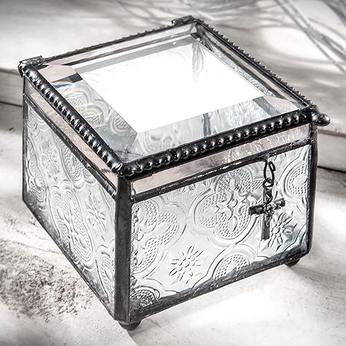 Miniatura 4 de Caja de recuerdo personalizada para bebé, regalo de bautizo personalizado grabado vintage vitral joyería baratija J Devlin caja 631 EB217-2, Metal