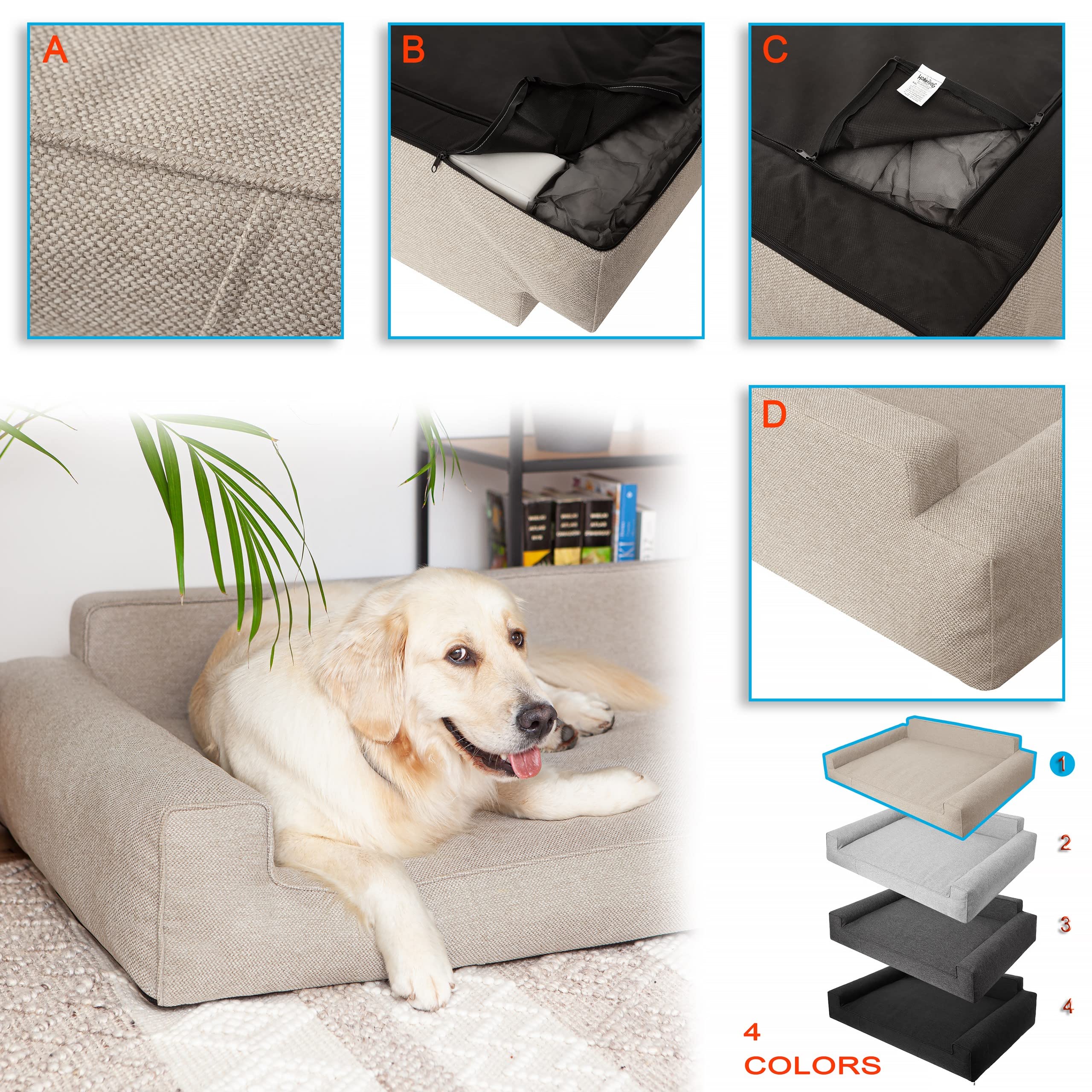 PillowPrim Hondenbed, huisdiermeubilair, kattenbed, afneembare overtrek