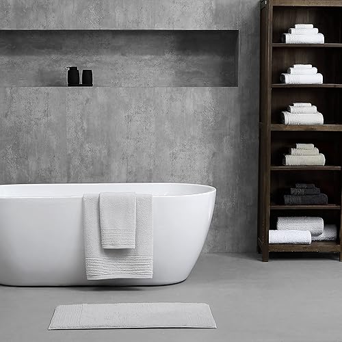 Miniatura 10 de Vera Wang - Toallas de baño, 100% algodón terry suave y absorbente, con poca formación de pelusa y resistente a la decoloración, toallas de baño de