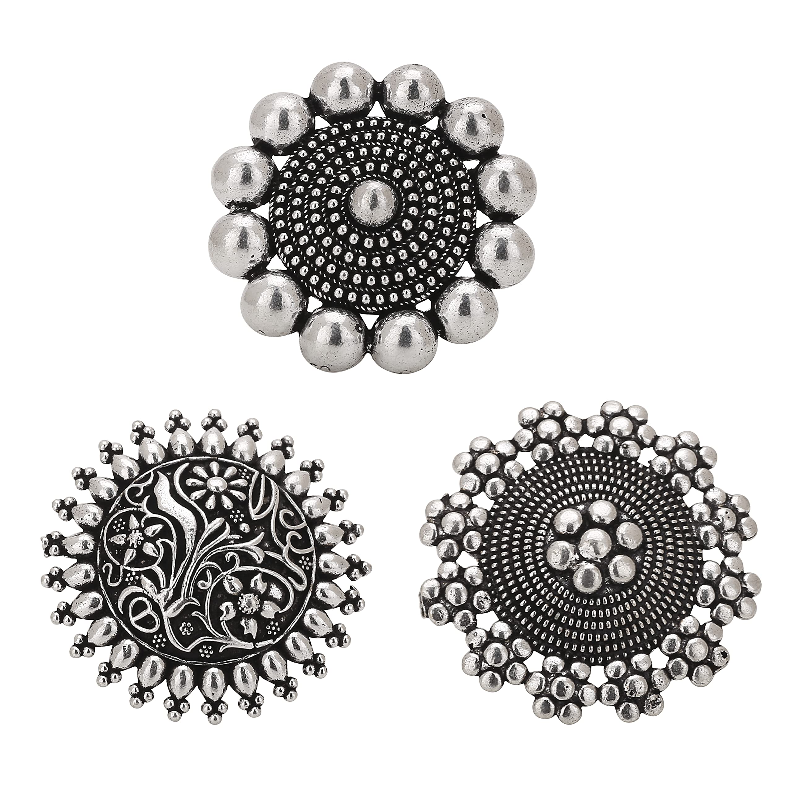 Sasitrends Oxidised German Silver Ring Combo for Women and Girls (B09LNH5N68) Amazon Price History, Amazon Price Tracker