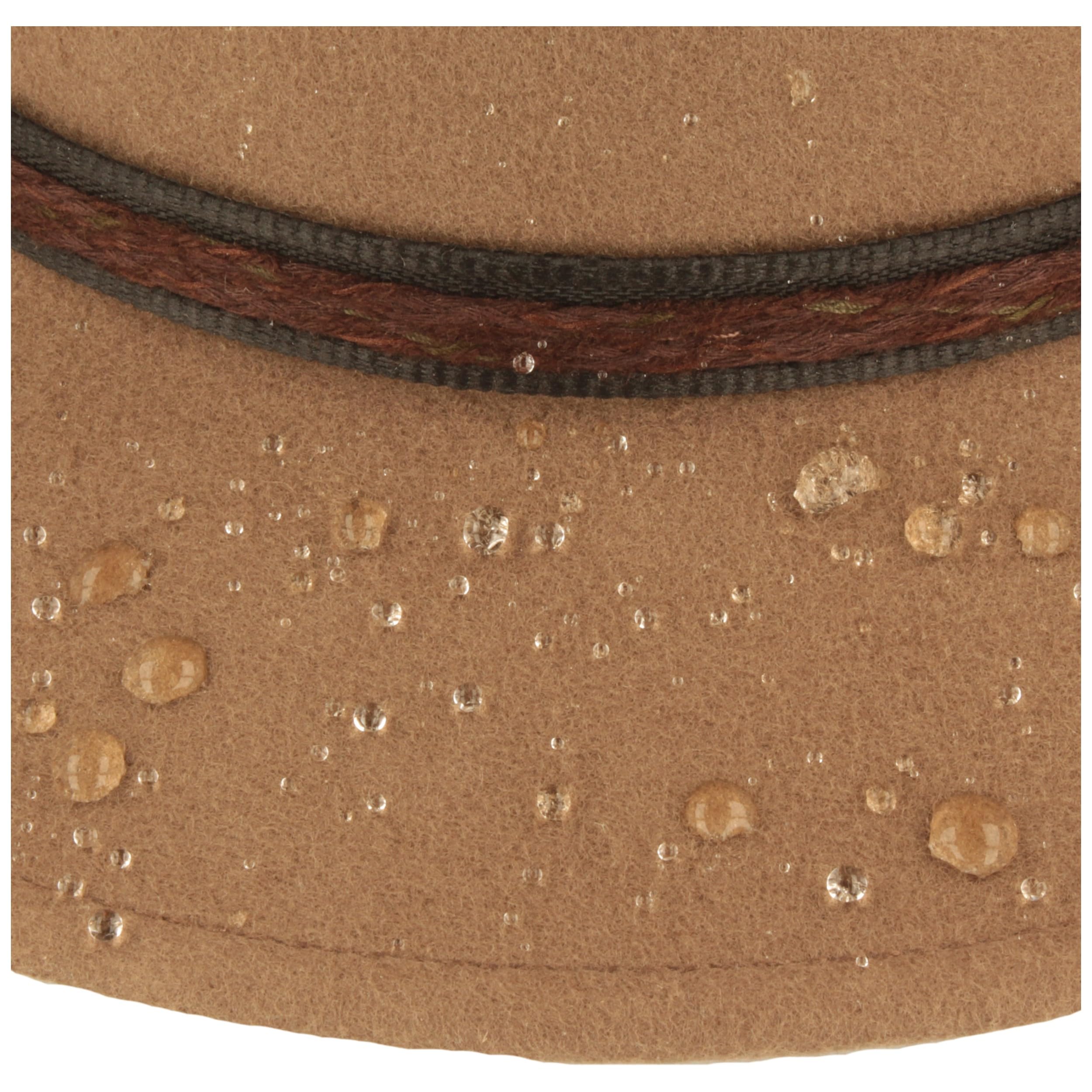 Breiter Outdoor Filz-Hut - Trekking Wollhut Aus 100% Wolle - Wasserabweisend & Faltbar - Mit Ledergarnitur - Für Herren & Damen