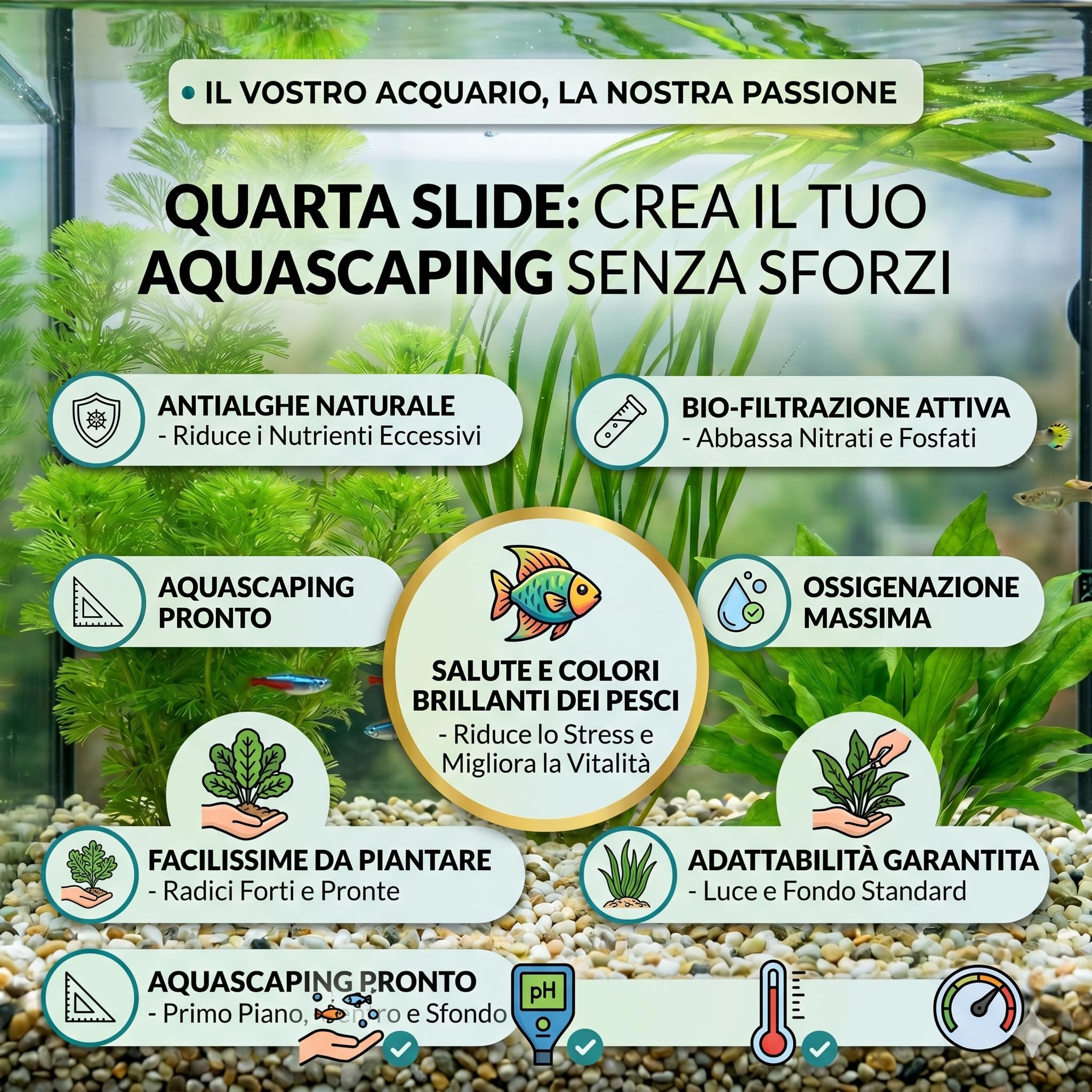 Kit Piante Vere Acquario Cabomba Vallisneria Cryptocoryne green - Piante Vive per Pesci d'Acqua Dolce
