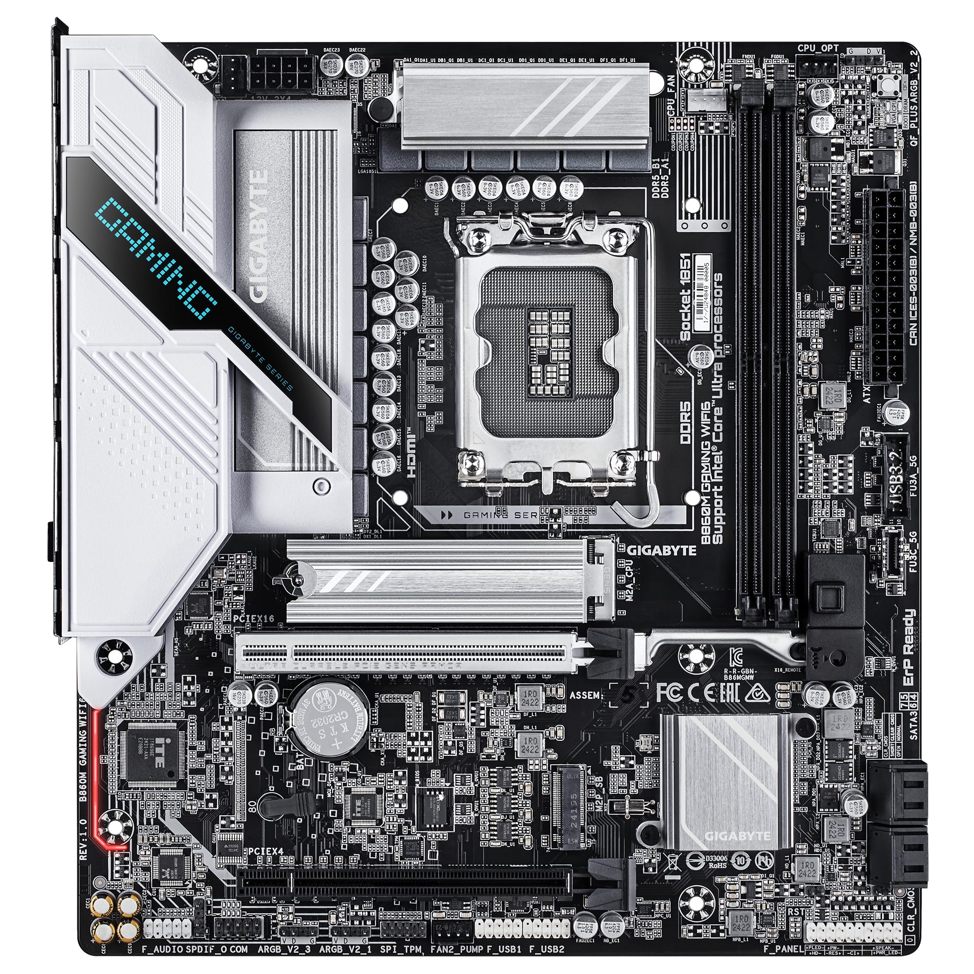 GIGABYTE Płyta główna B860M GAMING WIFI6 - procesory Intel Core Ultra Series, 8+1+2 fazy VRM, do 9066 MHz DDR5, 1 x PCIe 5.0 + 1 x PCIe 4.0 M.2, 2.5 GbE LAN, WIFI 6, USB 3.2 Gen 1
