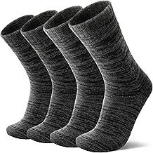 4 Pairs Merino Wool Socks for Walking Hiking Boot Thermal Extra Thick Warm Winter Comfortable Crew Soft Padded Work Women Men