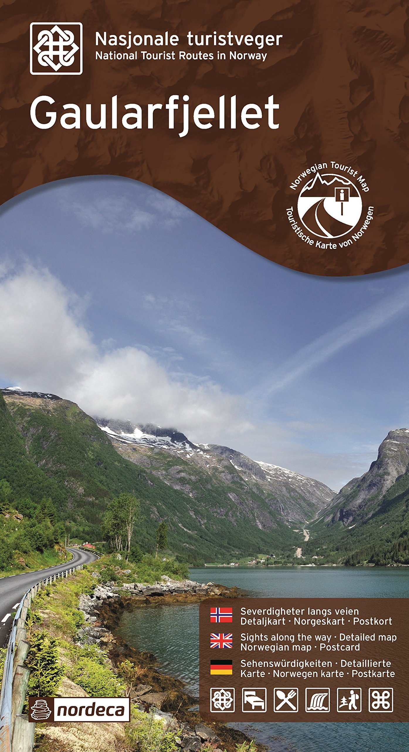 Gaularfjellet touristic road map nordeca r/v